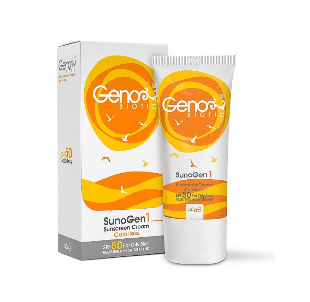 کرم ضد آفتاب SPF50 ژنوبایوتیک Geno Biotic مناسب پوست چرب حجم 50