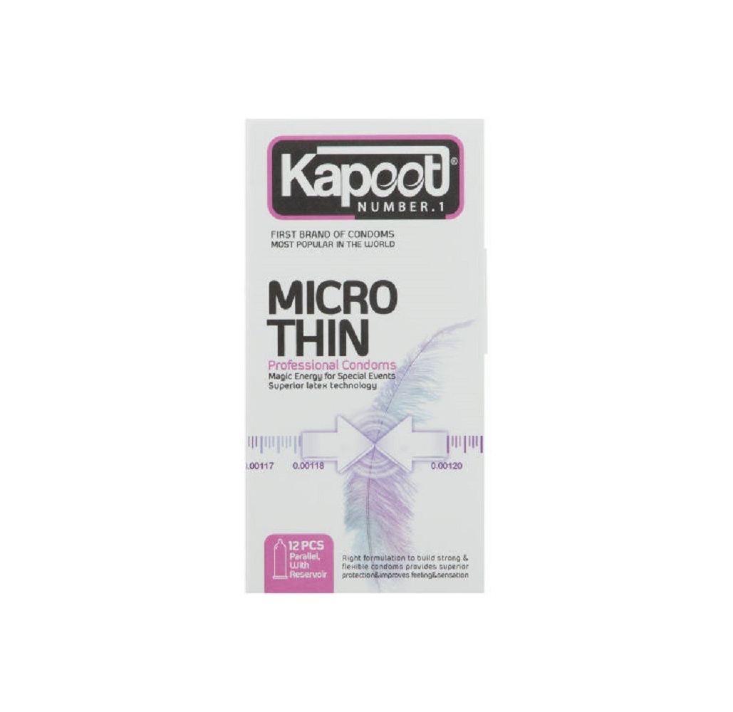 کاندوم کاپوت kapoot مدل Micro Thin بسته 12 عددی