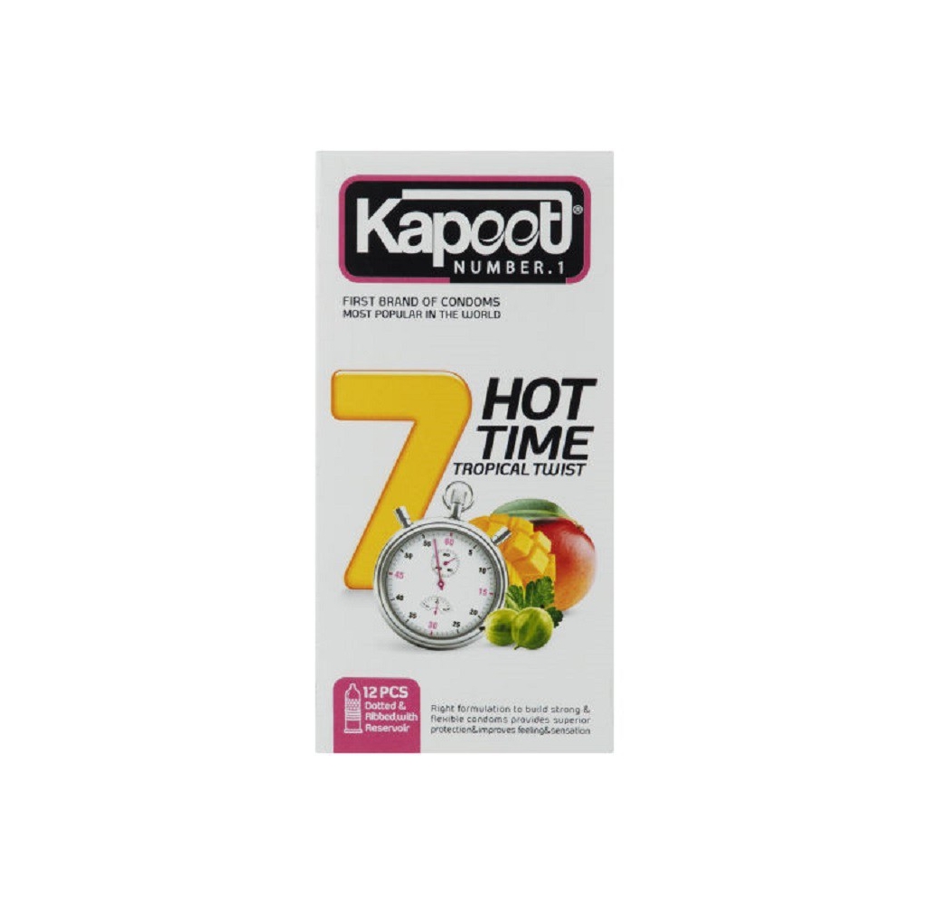 کاندوم کاپوت kapoot مدل 7Hot Time بسته 12 عددی