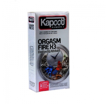 کاندوم کاپوت kapoot مدل Orgasm Fire X3 بسته 12 عددی