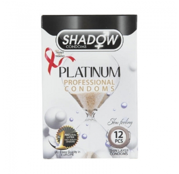 کاندوم پلاتینیوم شادو shadow بسته 12 عددی