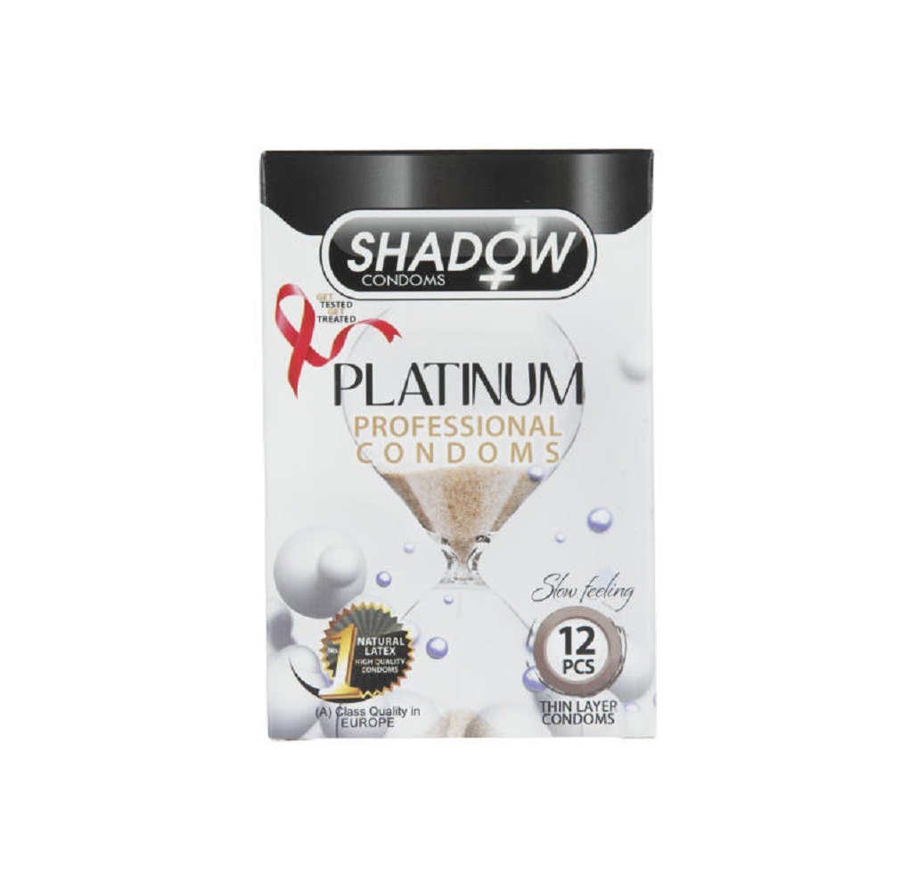 کاندوم پلاتینیوم شادو shadow بسته 12 عددی