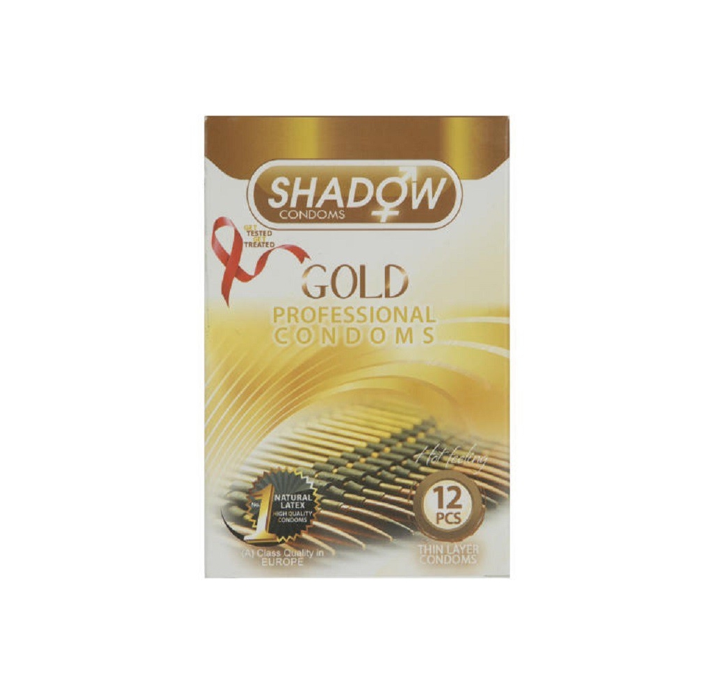 کاندوم طلایی شادو shadow بسته 12 عددی