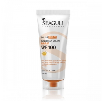 کرم ضد آفتاب بی رنگ SPF100 Max مناسب انواع پوست سی گل Seagull