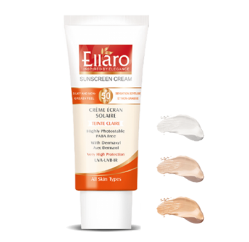 کرم ضد آفتاب Ellaro الارو SPF50 مناسب انواع پوست